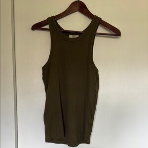 AYR Olive Green Tank Top Pima Cotton Medium